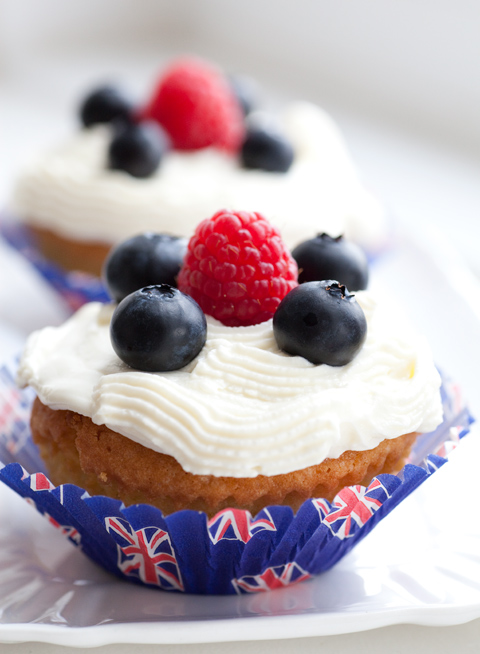 Jubilee Cupcakes with berries by Lorraine Pascale