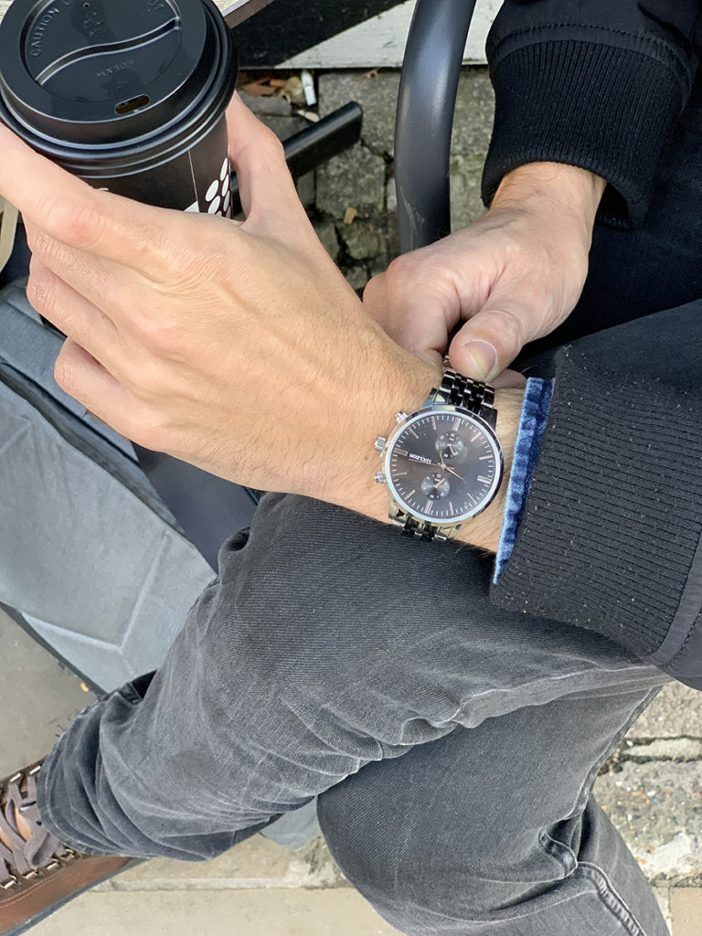  Lloyd Kellan Stainless Steel Dual Time Watch